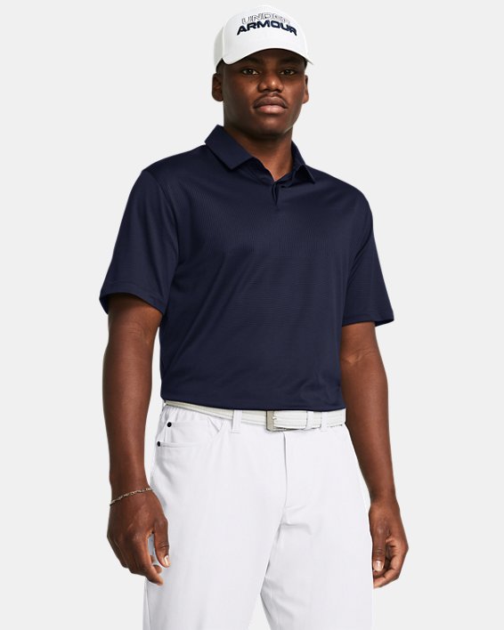 Men's UA Tour Tips Jacquard Polo in Blue image number 0